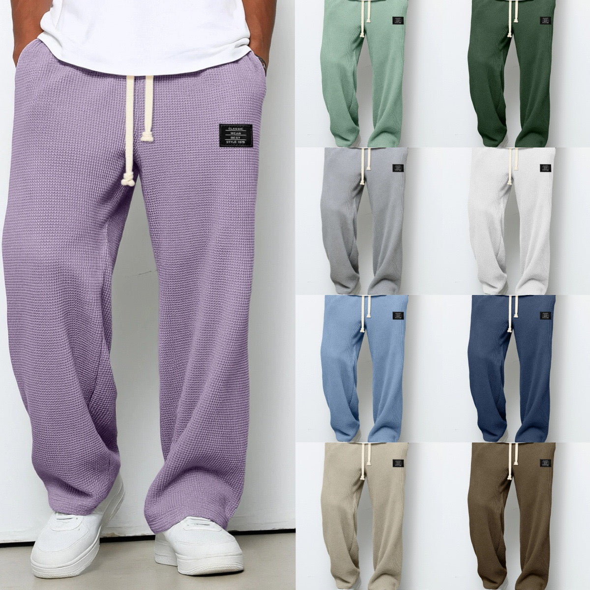 Lorenzo | Wide Trousers with Honeycomb Pattern