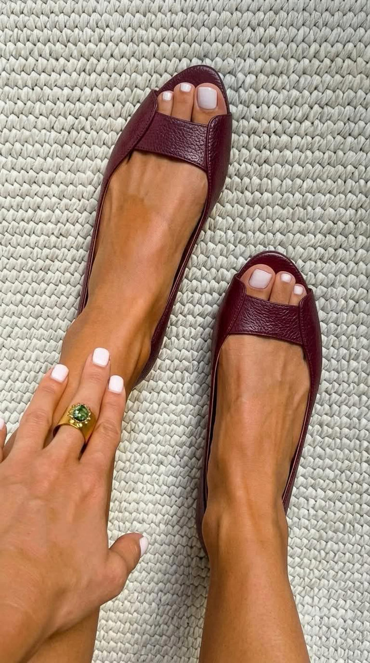 Sandra | Textured Metallic Ballerinas for Summer