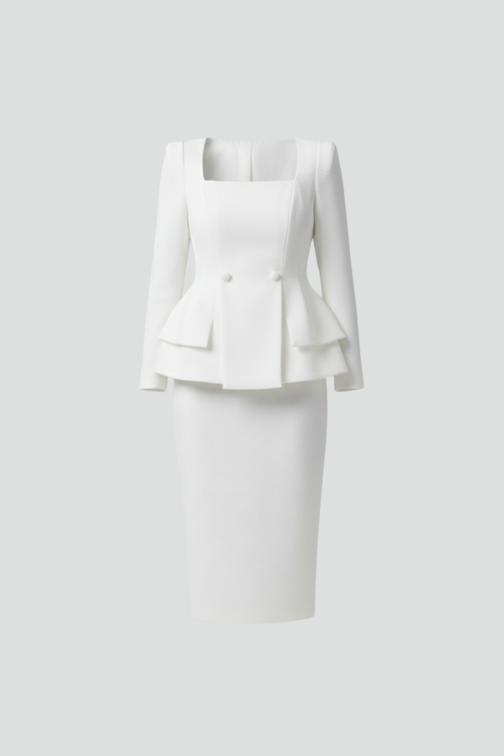 Kylie | Square-Neck Blazer & Skirt Suit