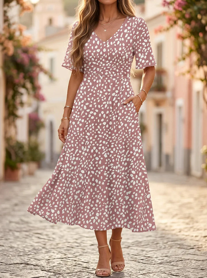 Rosaline™ | Elegant Midi Dress with Flattering Fit