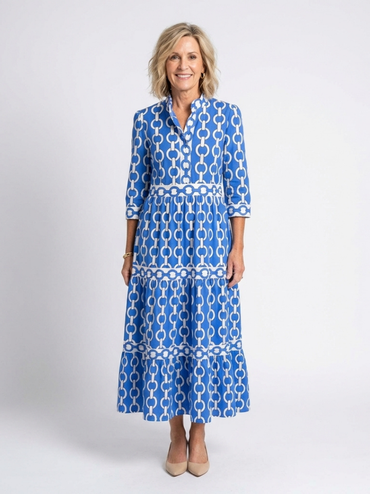 Zara | Modern and Eye-catching Midi Dress with Chain Pattern