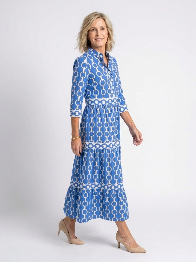 Zara | Modern and Eye-catching Midi Dress with Chain Pattern