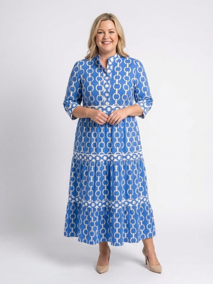 Zara | Modern and Eye-catching Midi Dress with Chain Pattern