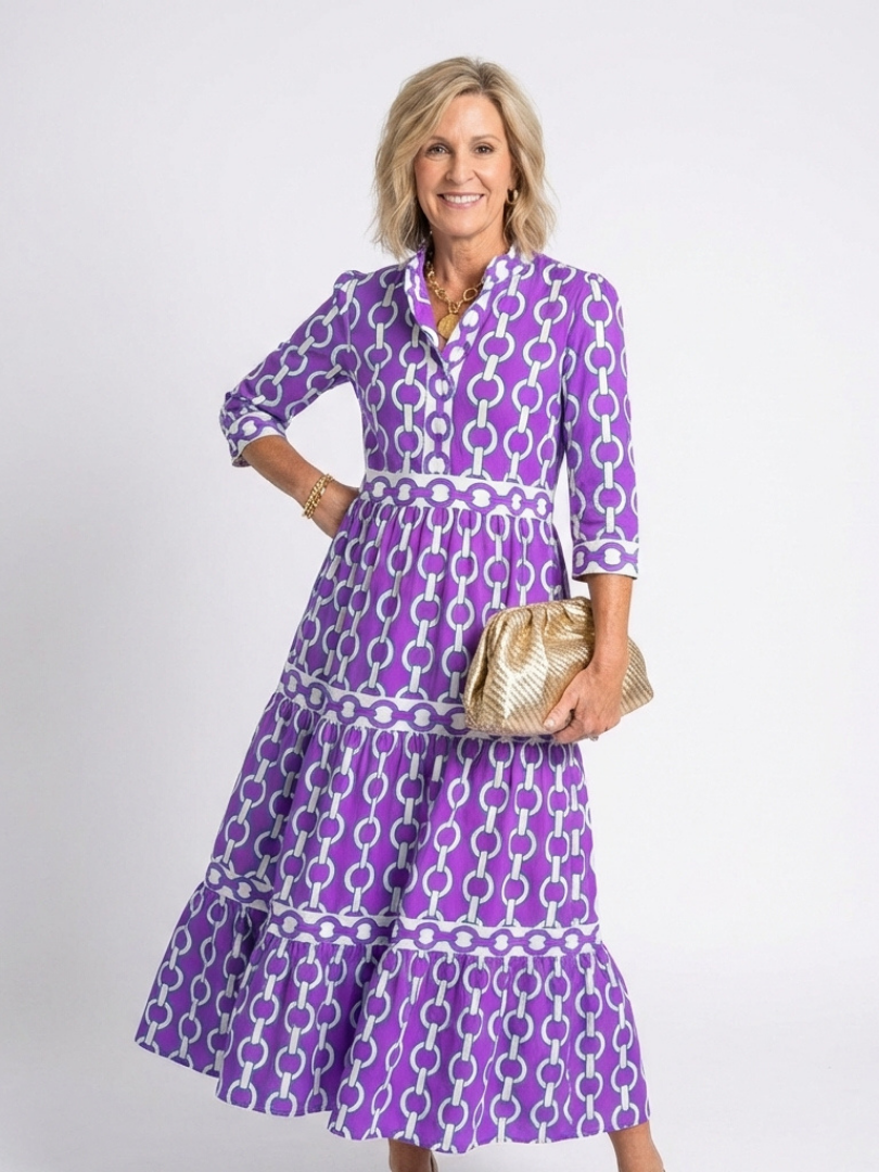 Zara | Modern and Eye-catching Midi Dress with Chain Pattern