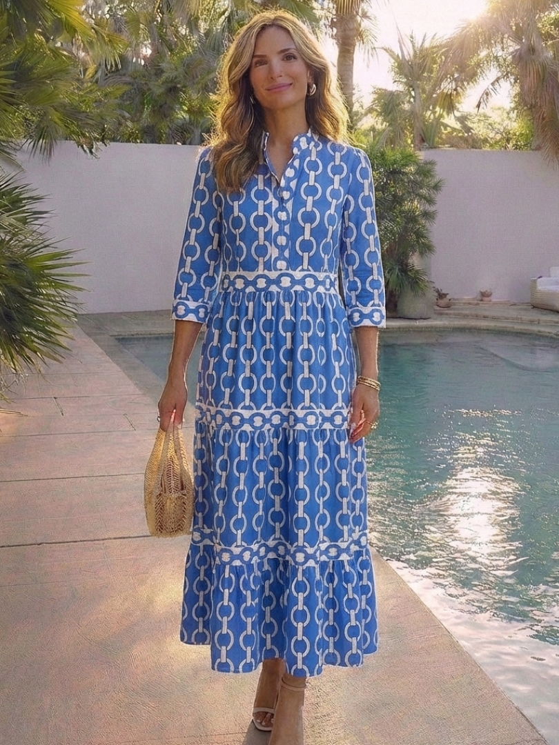 Zara | Modern and Eye-catching Midi Dress with Chain Pattern