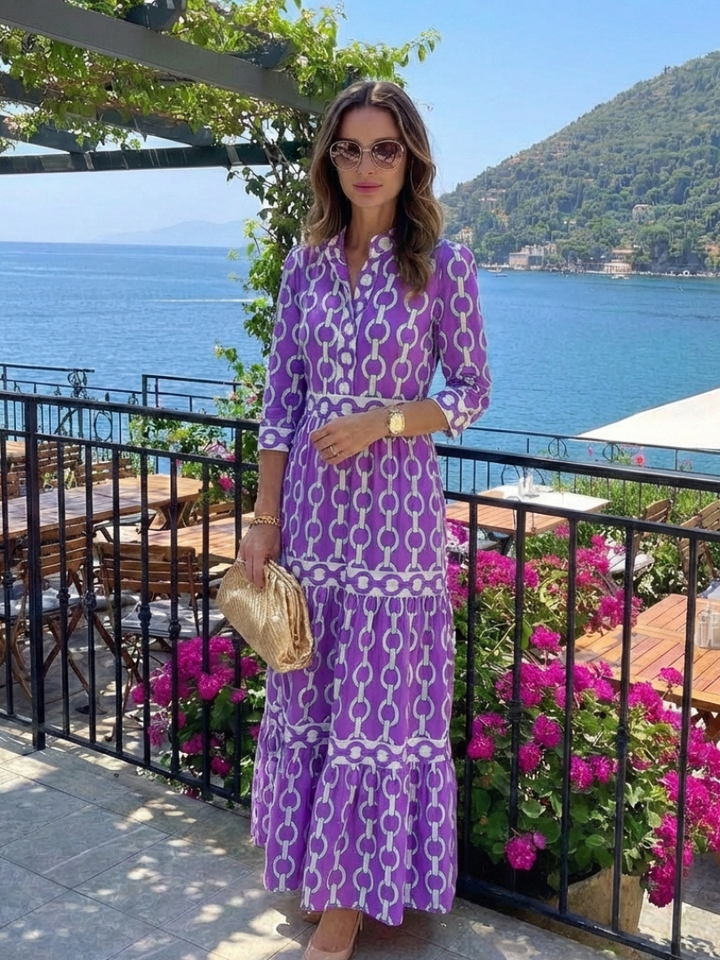 Zara | Modern and Eye-catching Midi Dress with Chain Pattern