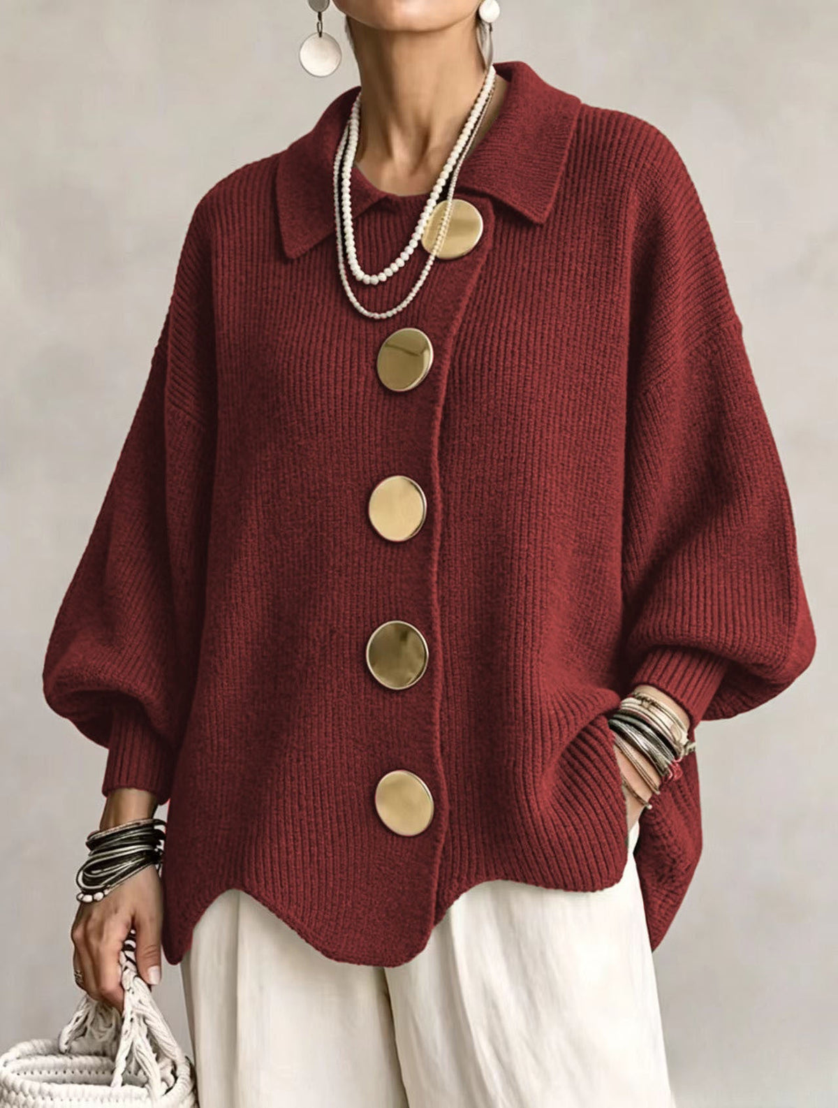 Isadora | Oversized Collared Cardigan