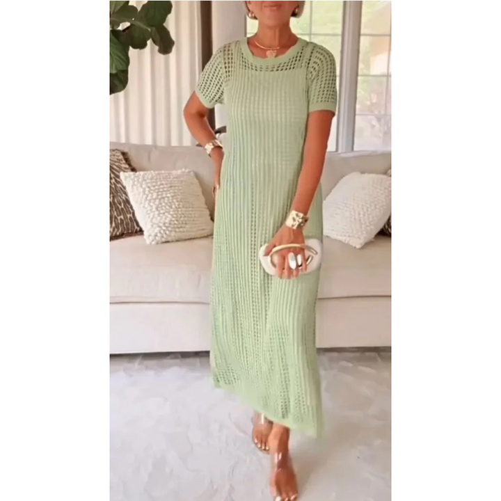 ELIANE - Chic Cut-Out Maxi Dress with Matching Inner Dress