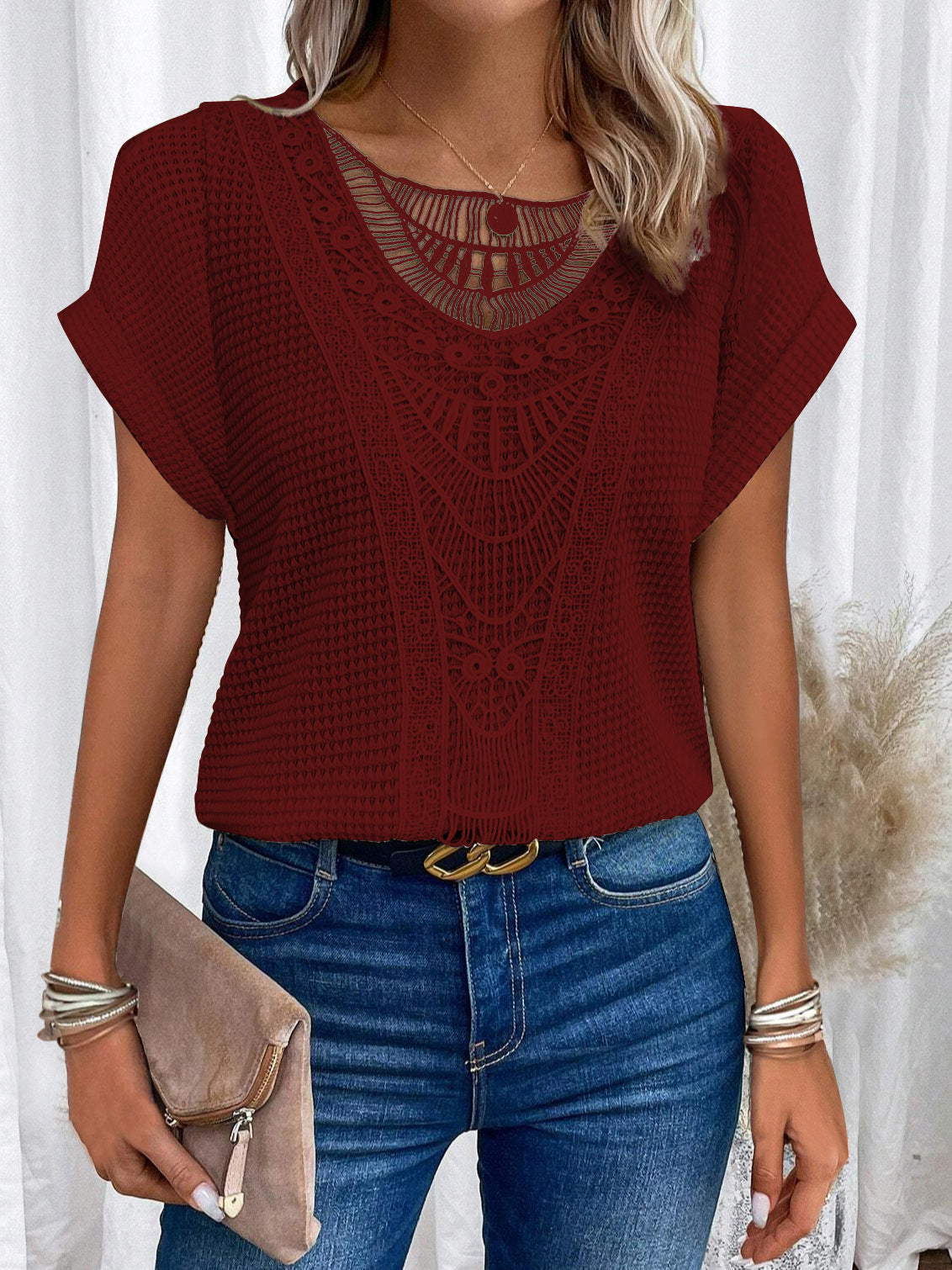 LUCIE - Vintage Lace Detail Top