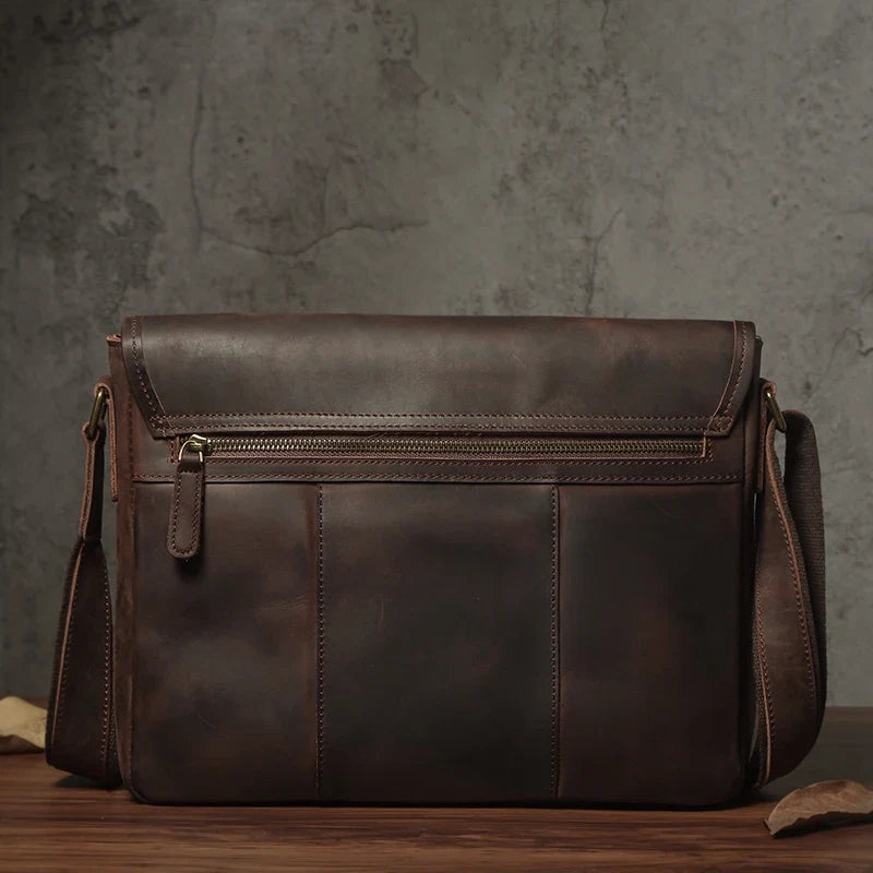 Cowhide Leather Crossbody Briefcase