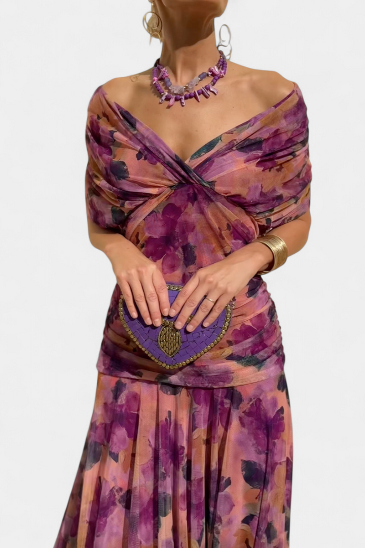 LIVIA - Women’s Floral V-Neck Maxi Dress