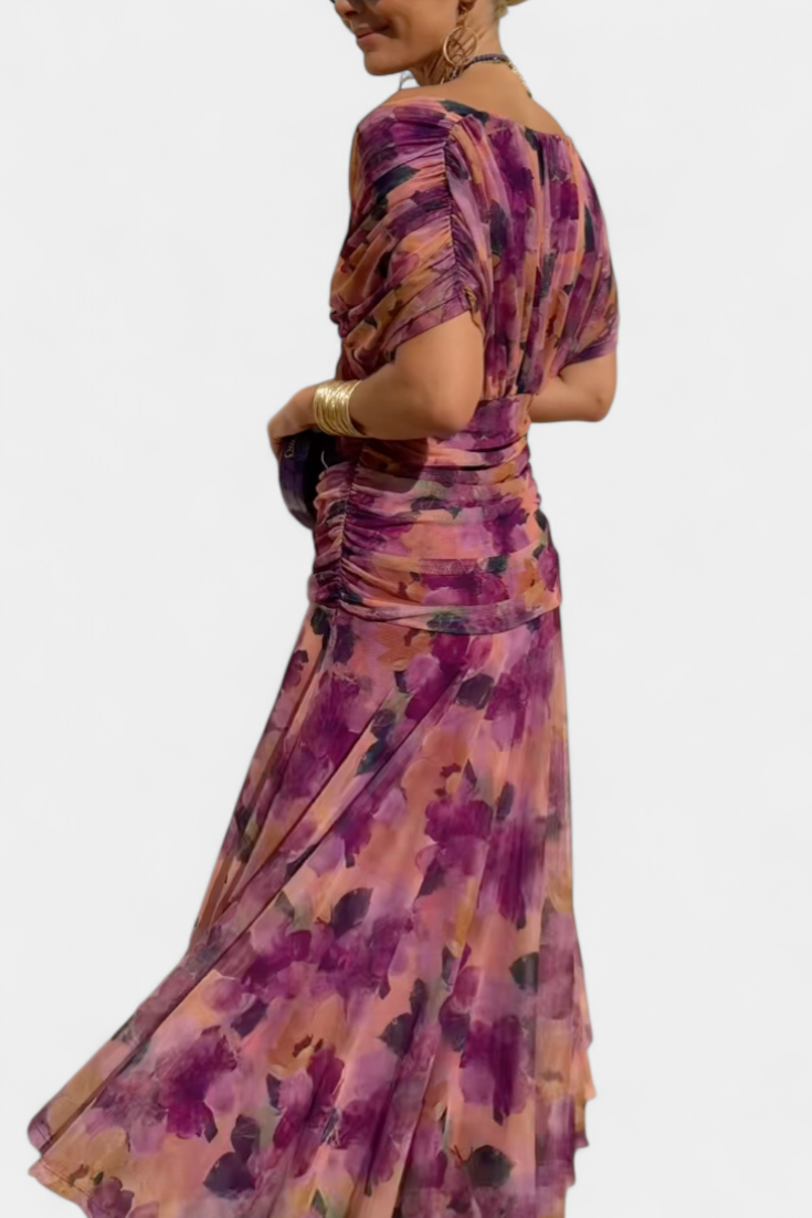 LIVIA - Women’s Floral V-Neck Maxi Dress