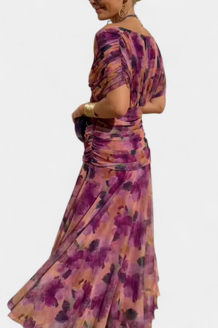 LIVIA - Women’s Floral V-Neck Maxi Dress
