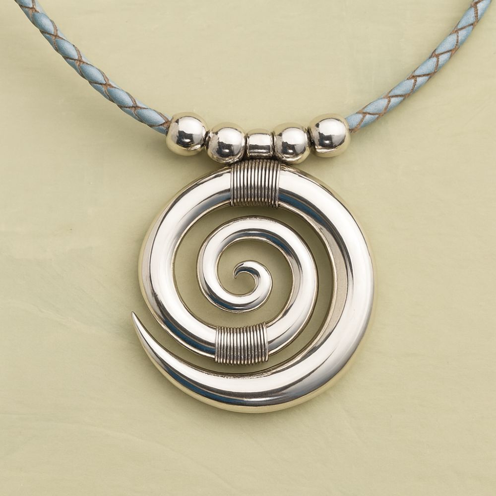 Vintage Spiral Silver Necklace