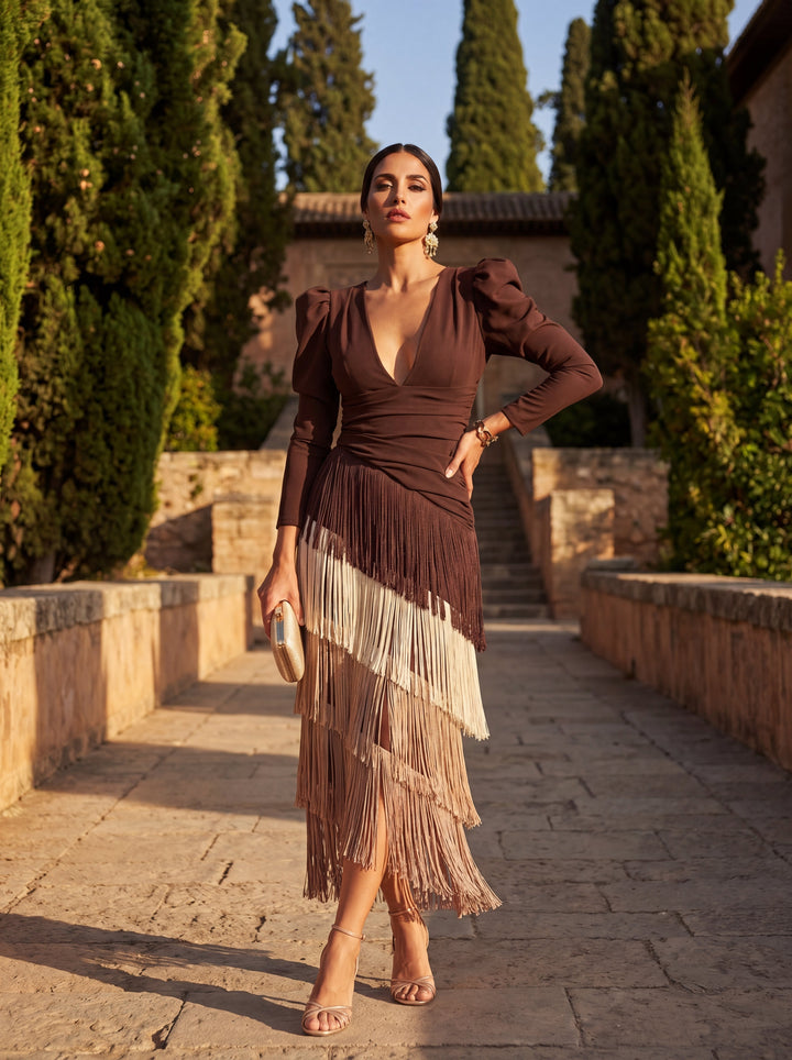 Ronda Dress with Fringes