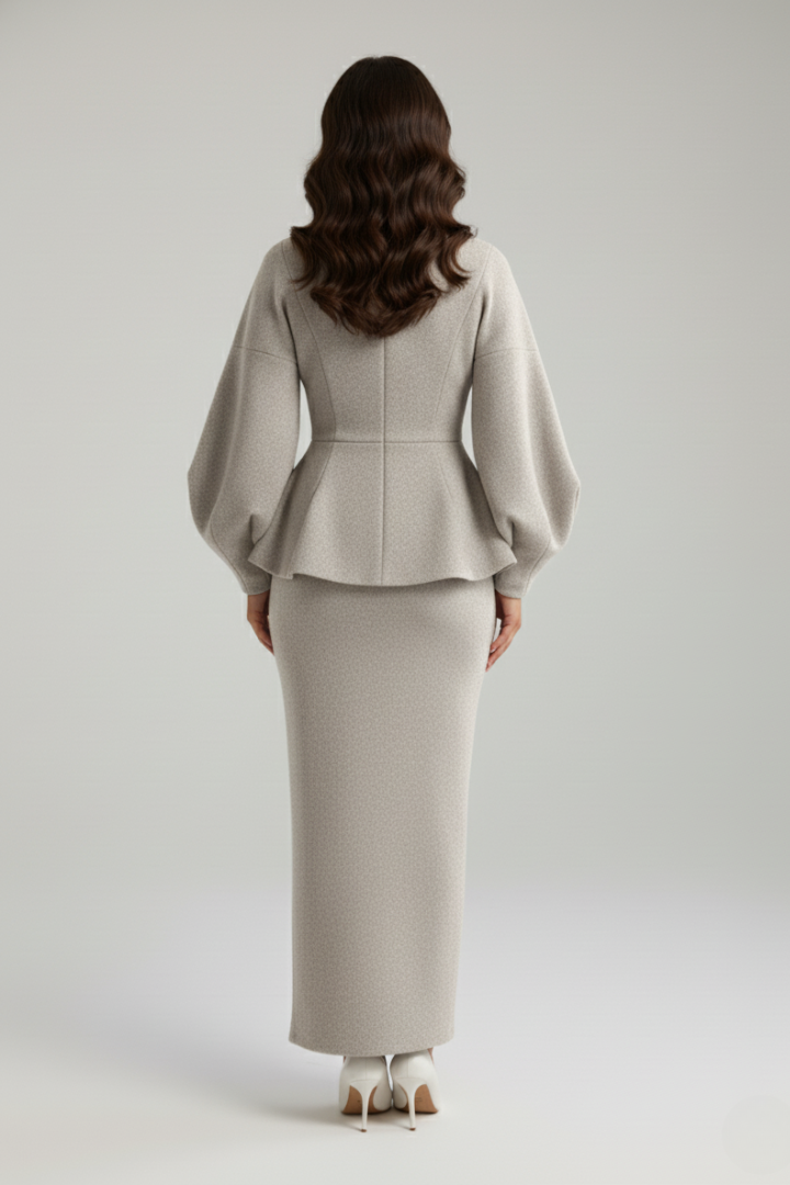 Taylor | V-Neck Blazer & Skirt Set