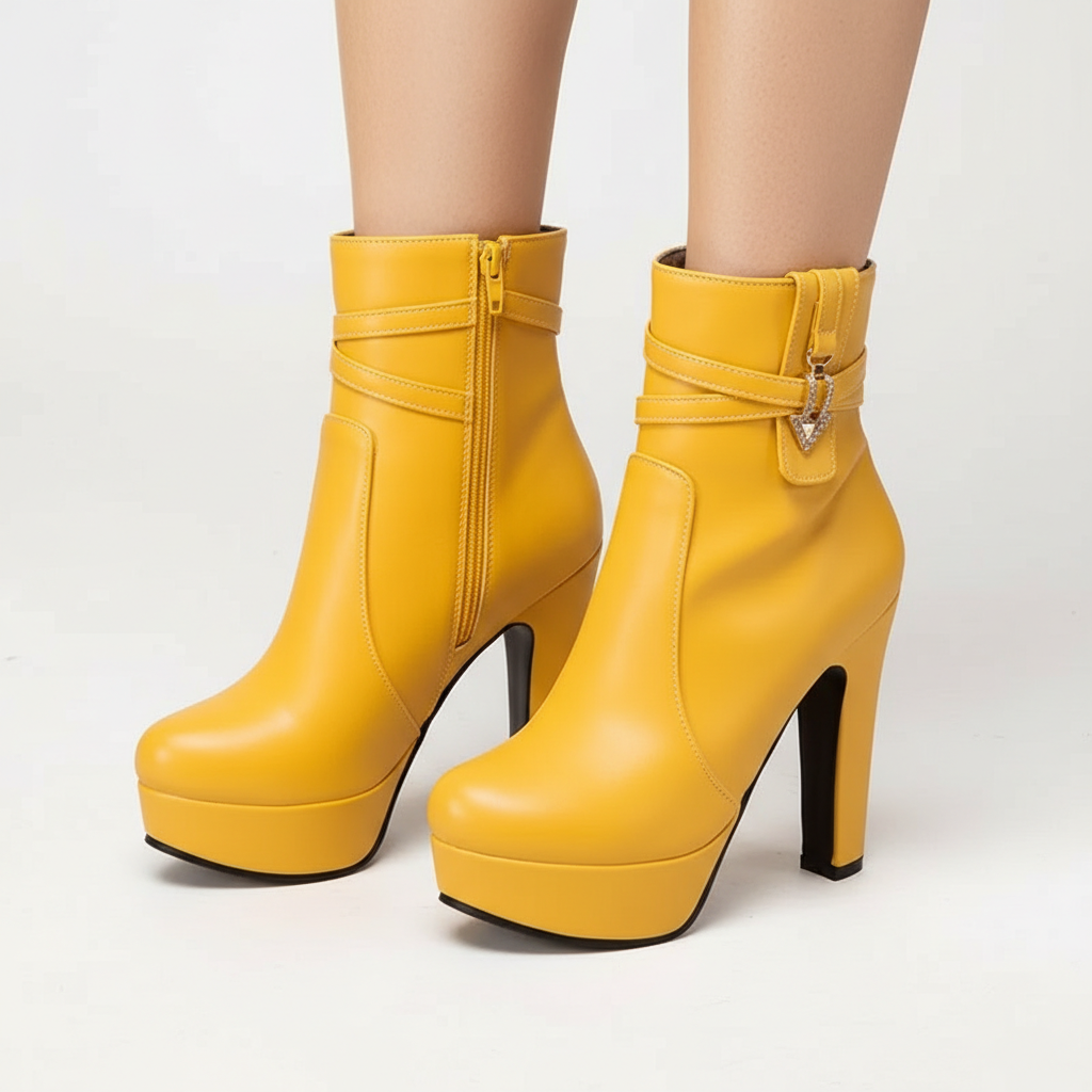 Celine Leather Heeled Boots