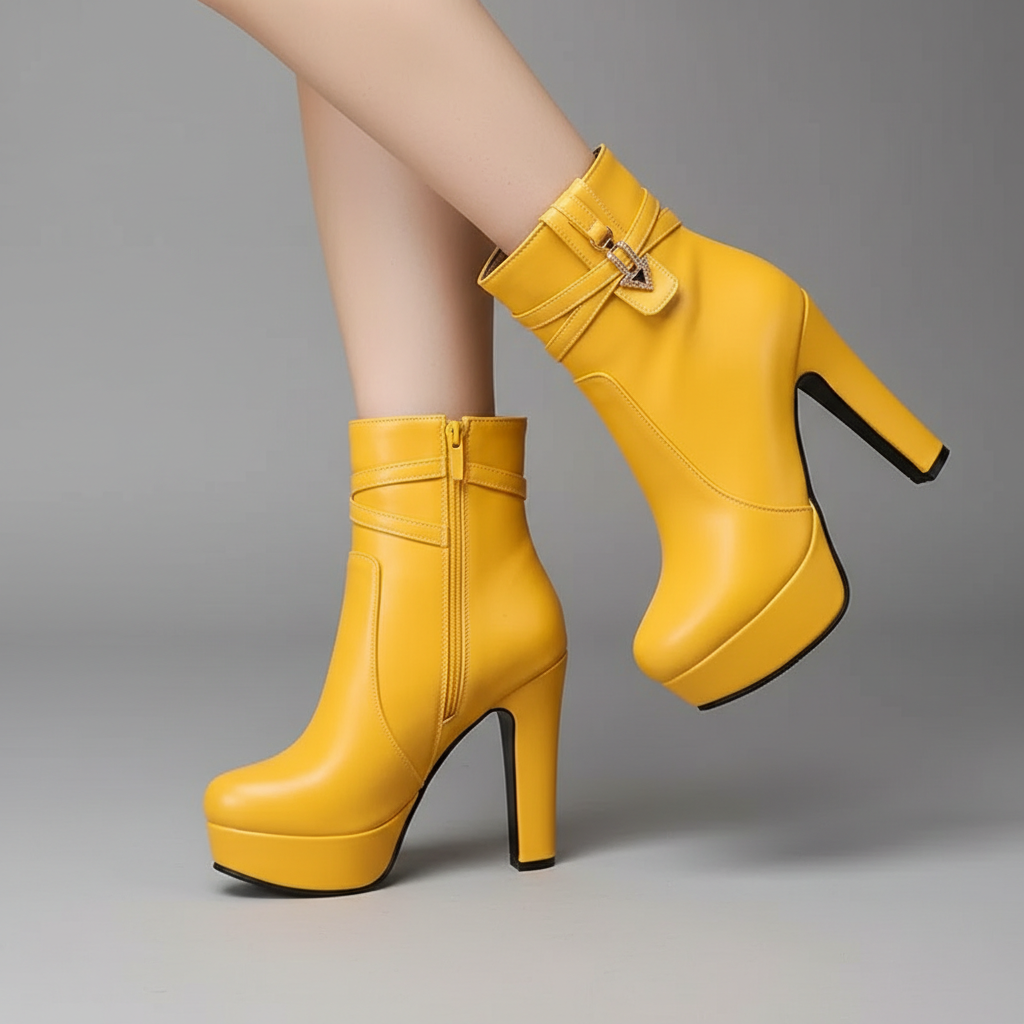 Celine Leather Heeled Boots