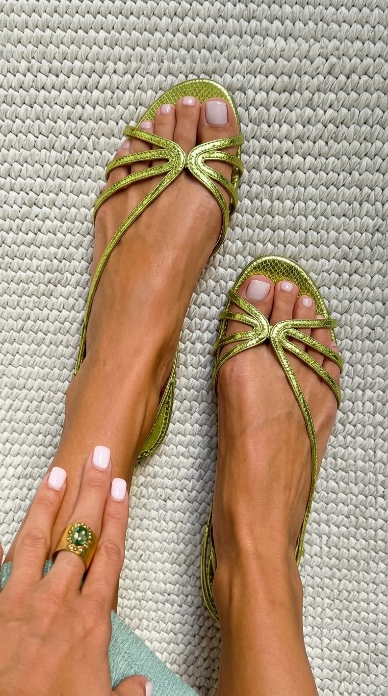 Lolita | Metallic Strap Sandals for Summer