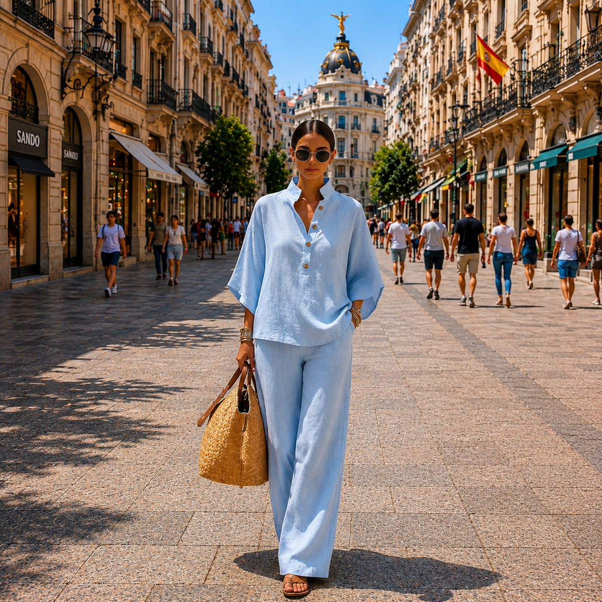Mariel | Batwing Sleeve Set with Wide Trousers