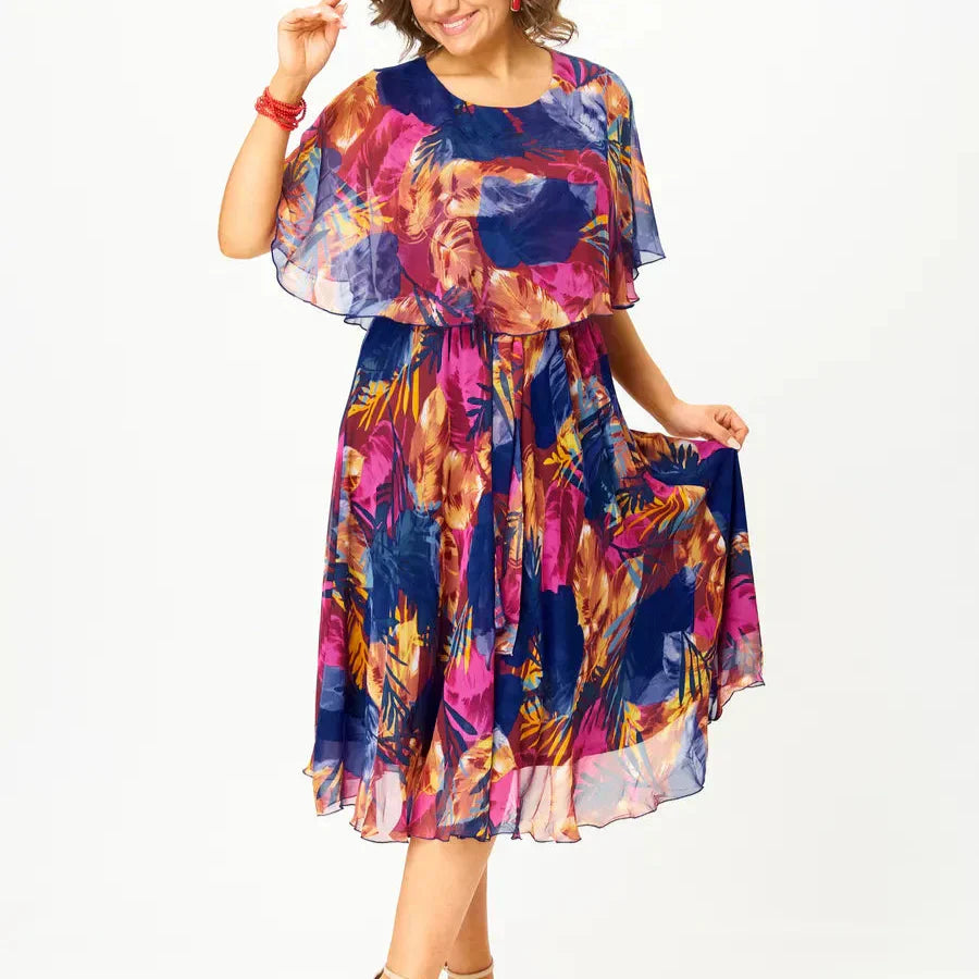 MANUELLA - Elegant Plus Size Chiffon Dress