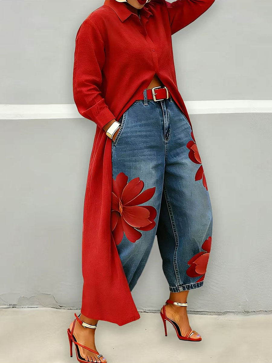 Sophia - Elegant Floral Trousers