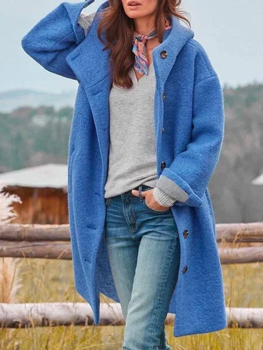 Coralie | Hooded Button-Front Coat