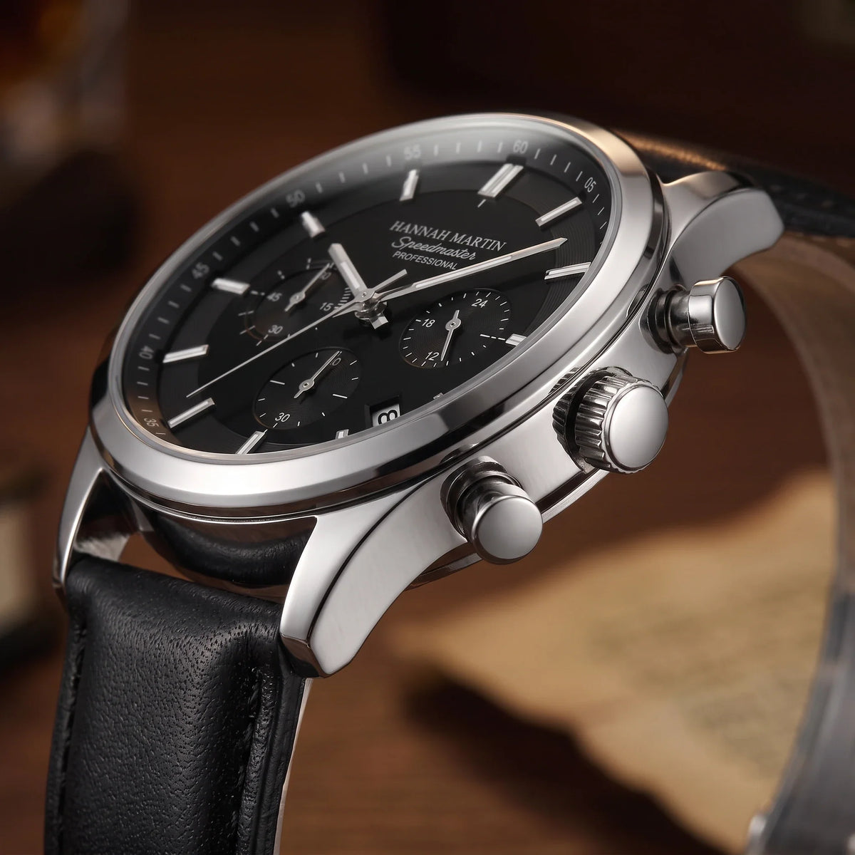 Leather Chronograph Watch