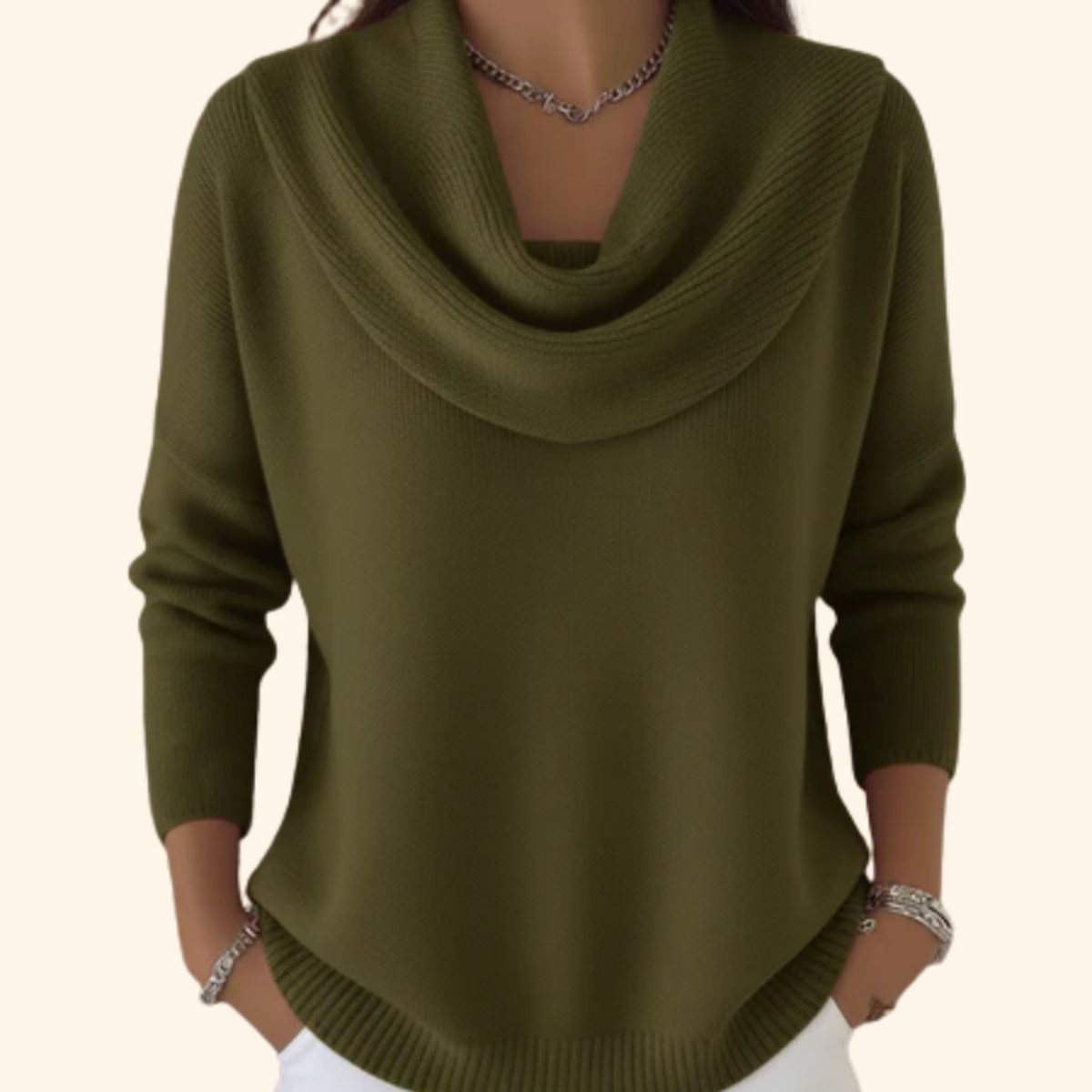 Celeste | Draped Cowl-Neck Sweater