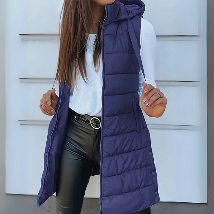 MARINA - Relaxed Hooded Longline Puffer Vest
