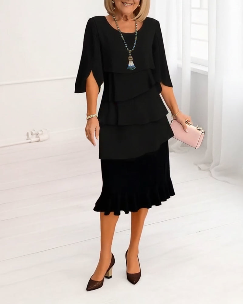 IRENE - Elegant Comfort Ruffle Dress