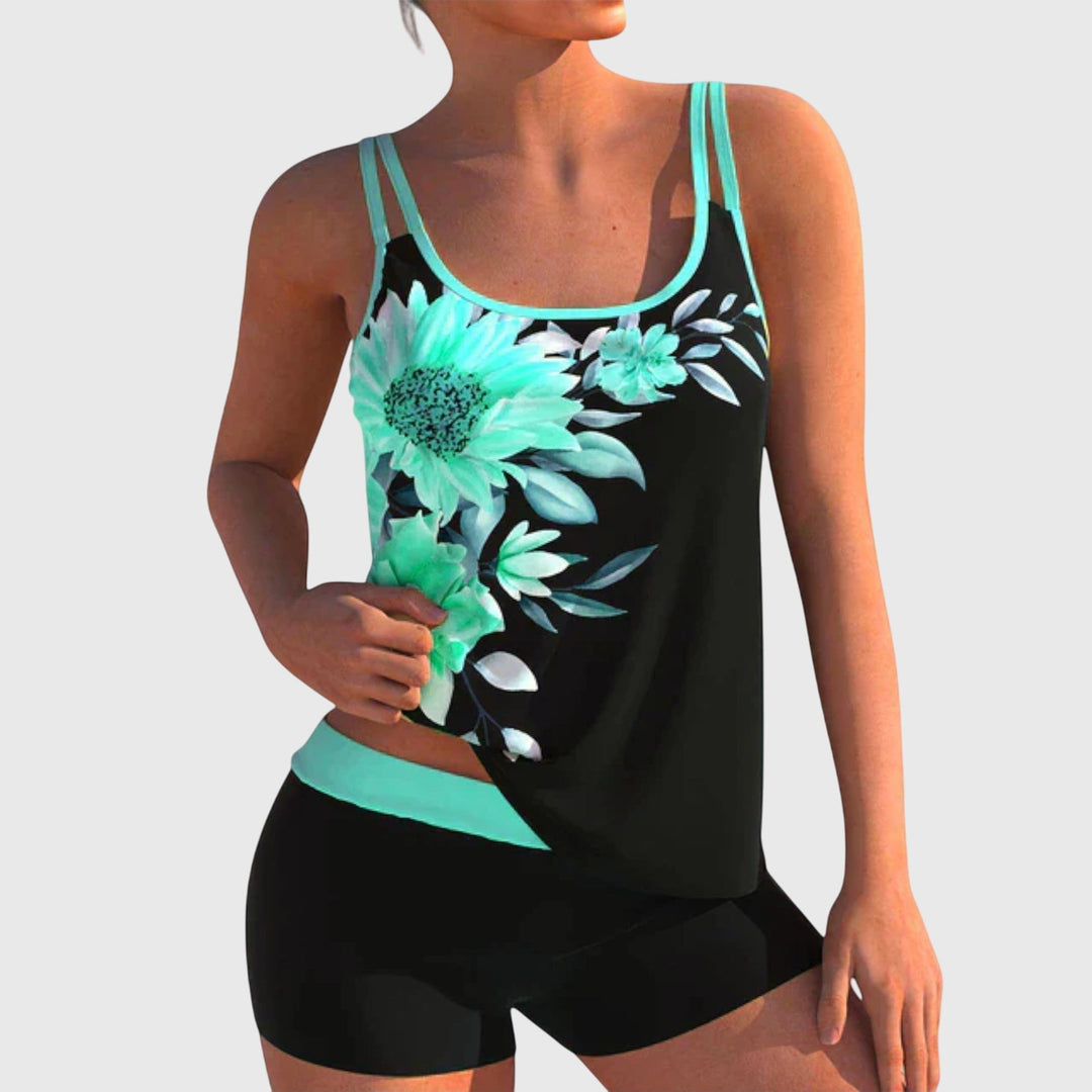 Juliana | Floral Tankini with Shorts, Tummy Control Effect
