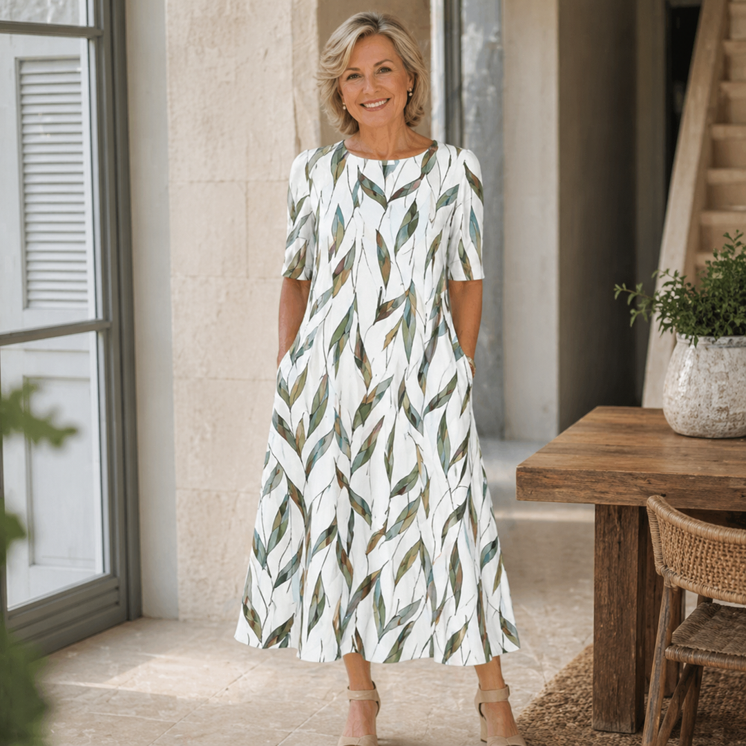 Sarah | Elegant Floral Midi Dress