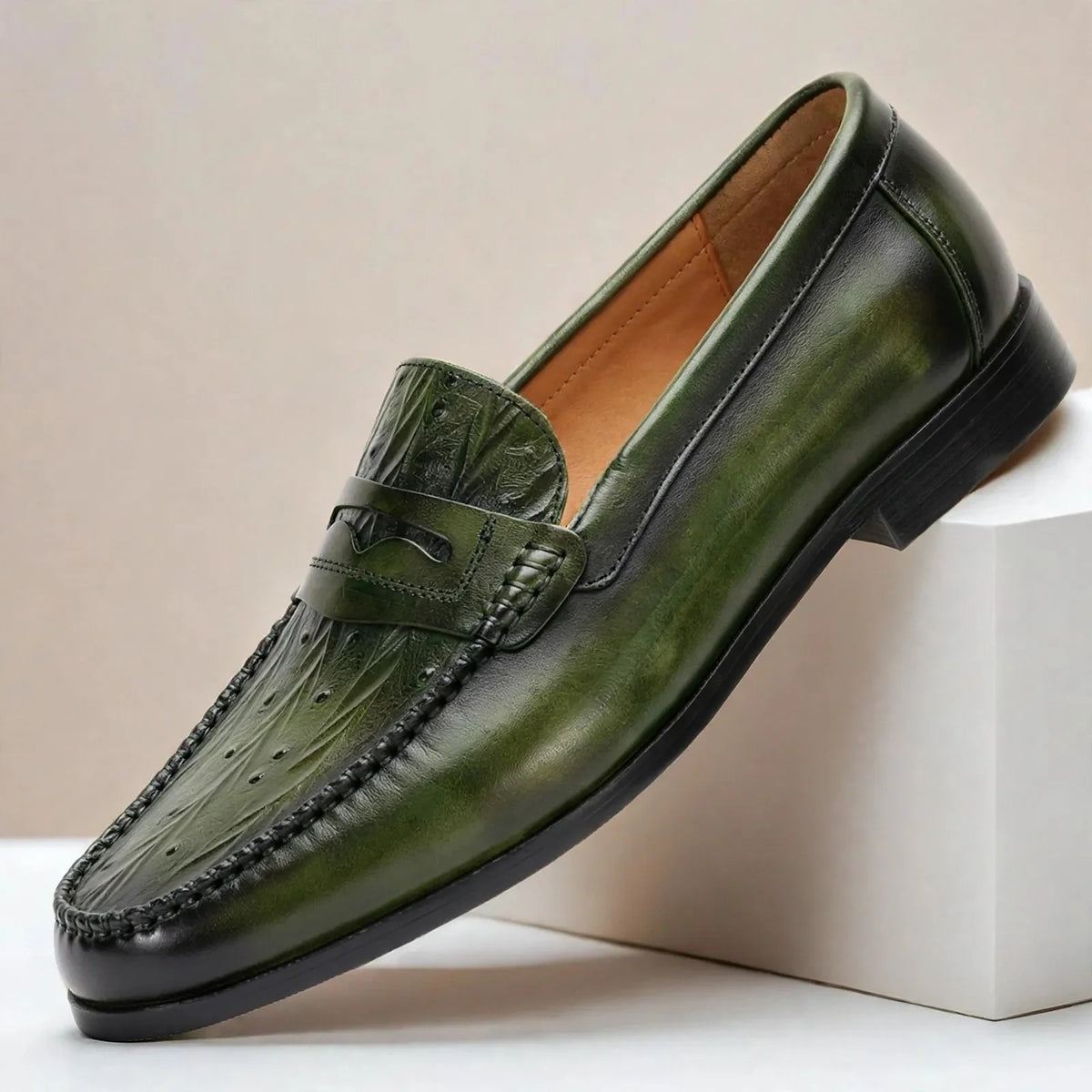 Corvani Leather Loafers