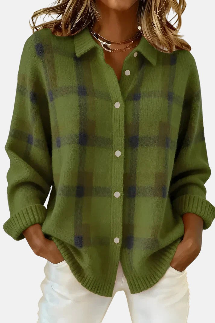 Lumi | Plaid Knit Cardigan