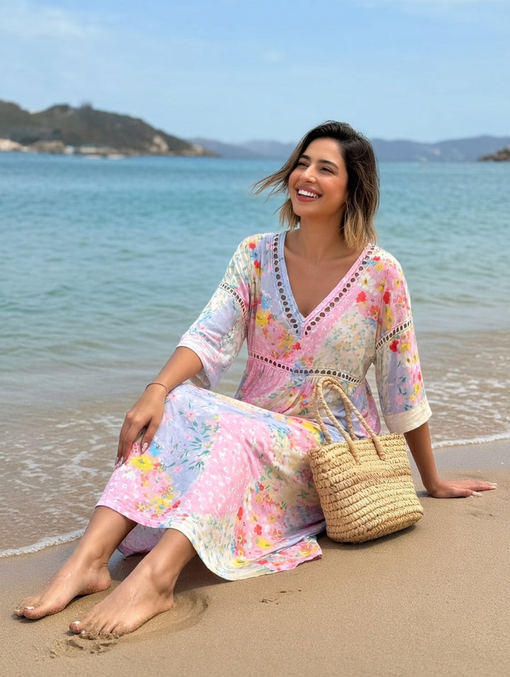 Lysiane — Flowing Floral Dress with Summer Charm