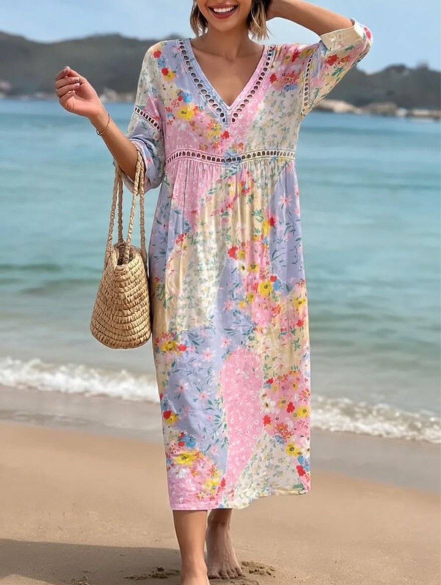 Lysiane — Flowing Floral Dress with Summer Charm