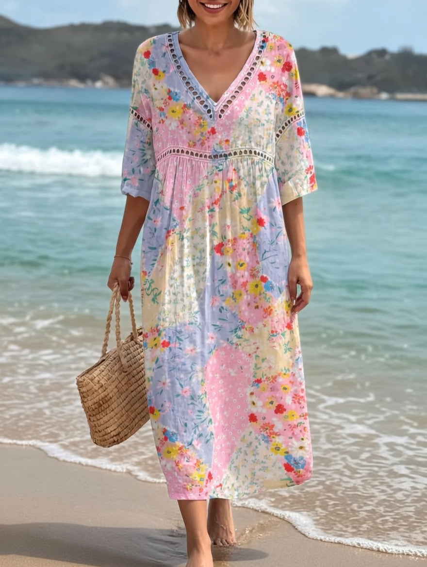 Lysiane — Flowing Floral Dress with Summer Charm