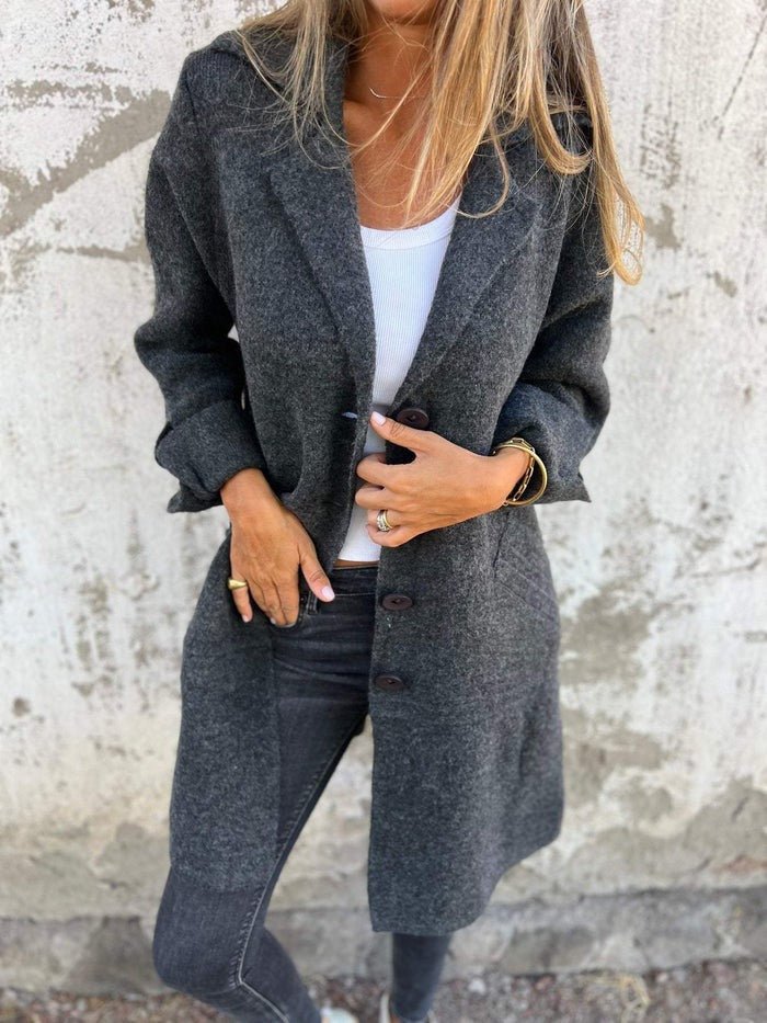 ELLEA - Button Front Lapel Coat