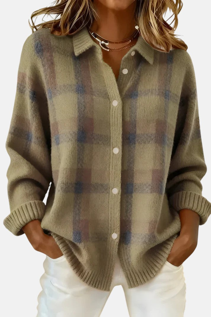 Lumi | Plaid Knit Cardigan