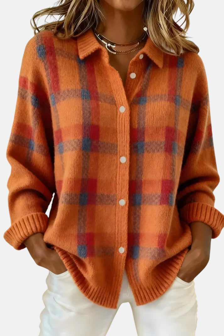 Lumi | Plaid Knit Cardigan