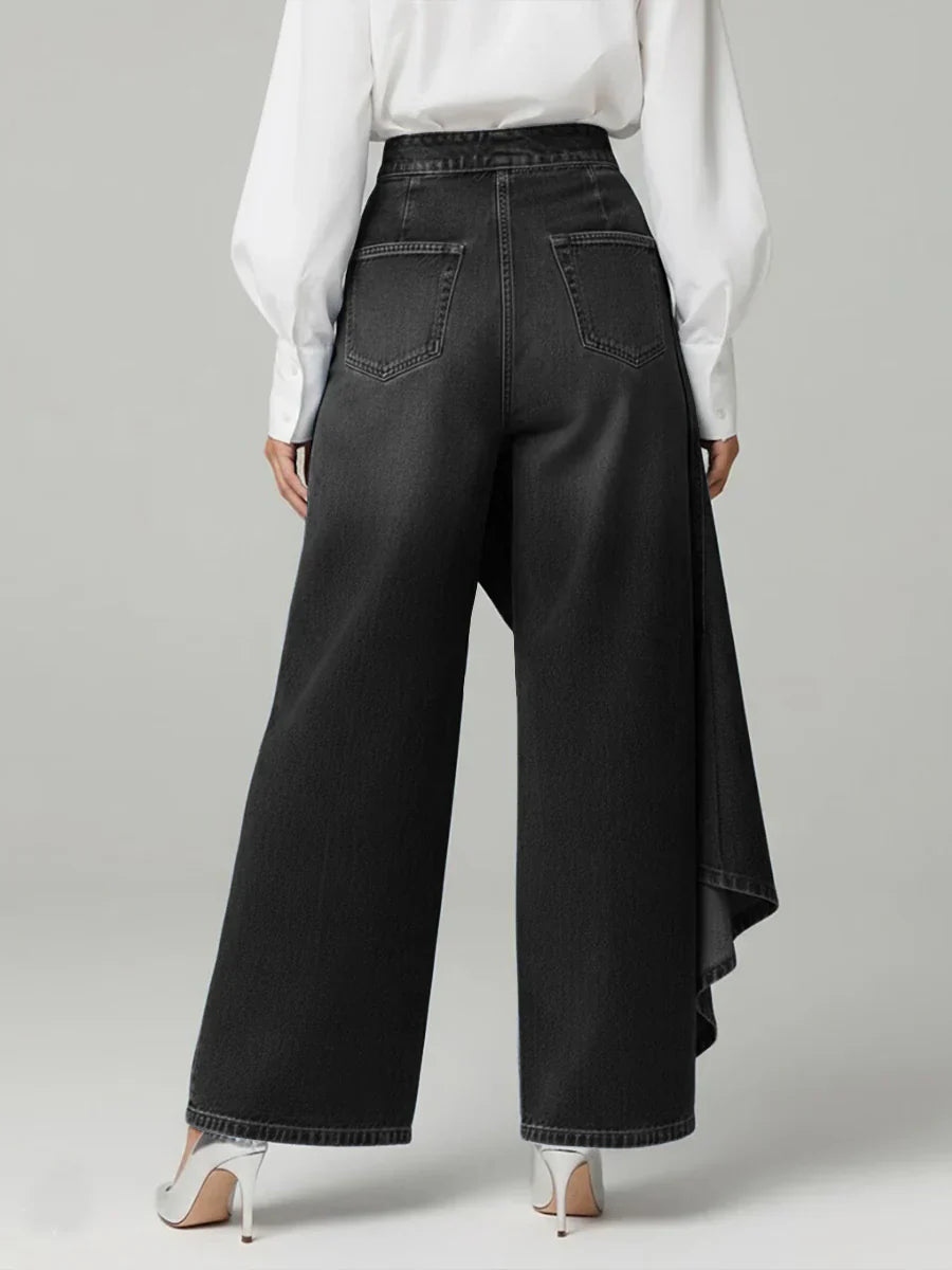 Angelique - Women's High-waisted Relaxed Fit Wide-leg Jeans