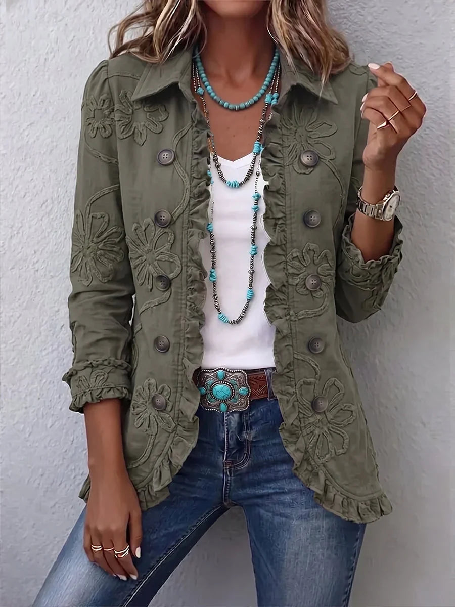 Kamberly | Boho Floral Ruffle Jacket
