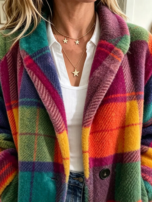 Arka Multicolour Check Coat