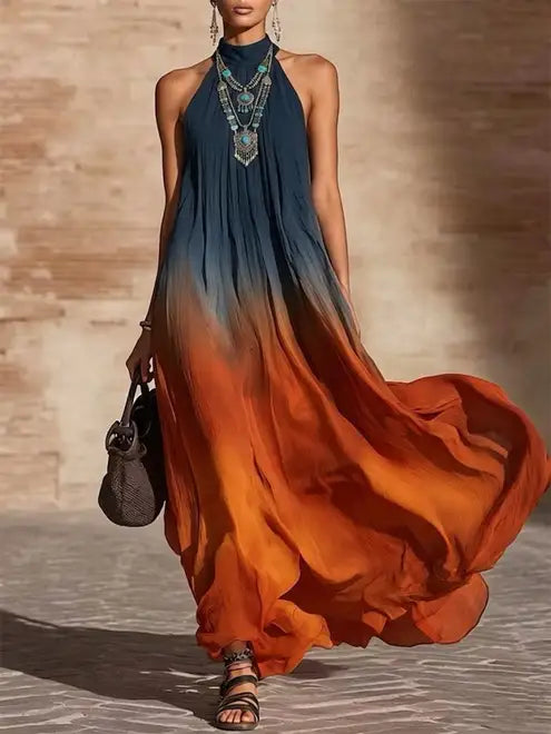 Paula | Halter Ombre Maxi Dress