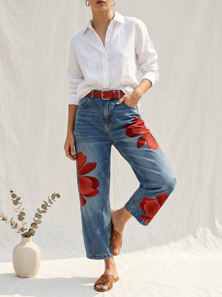 Sophia - Elegant Floral Trousers
