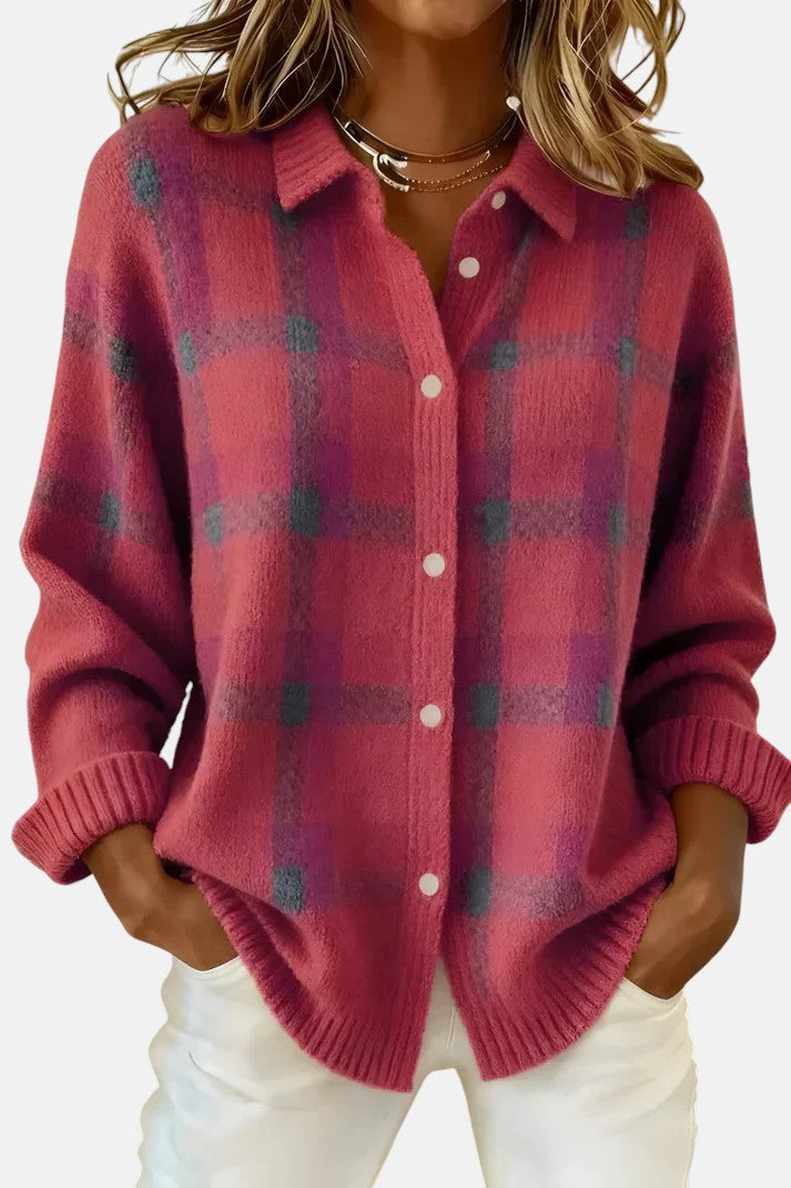 Lumi | Plaid Knit Cardigan