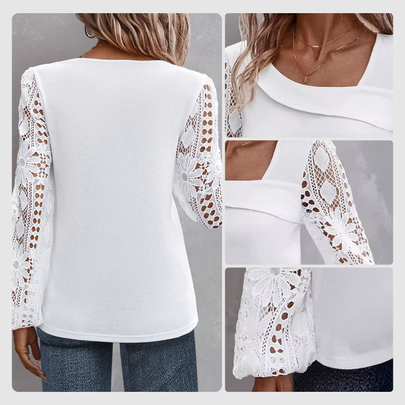 Delphine Lace Patchwork Top