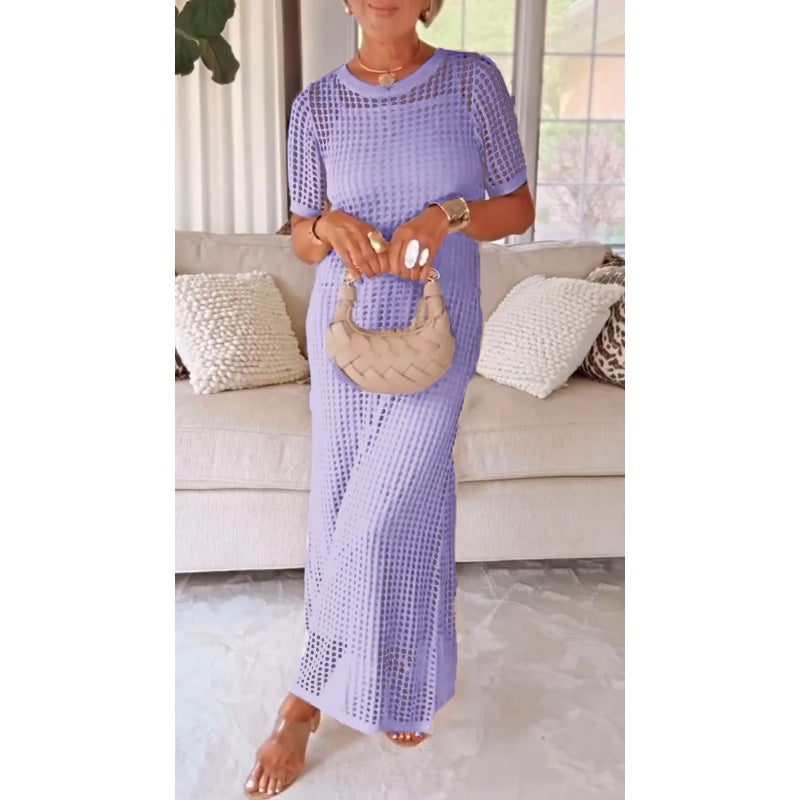ELIANE - Chic Cut-Out Maxi Dress with Matching Inner Dress