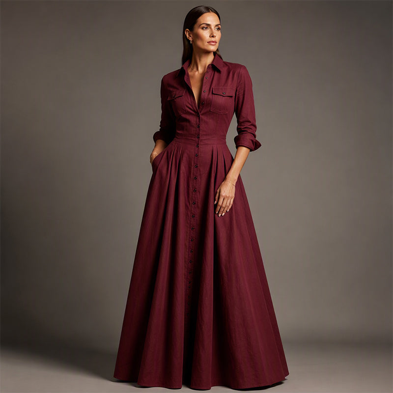 Colette Collared Maxi Dress
